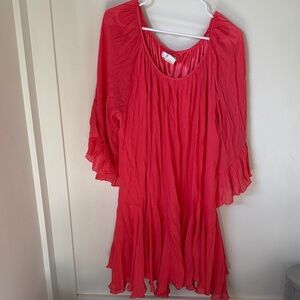 Red Ruffle Mini Dress - Unknown Brand